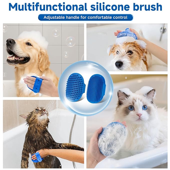 Pet Steam Brush for Dog &amp Cat – shower bath brush – Steam for Shedding &amp Grooming Water Brush for Long &amp Short Haired Pets Spritz Defur Comb 3-in-1 Spray Hair Removal Comb Includes 1*Water