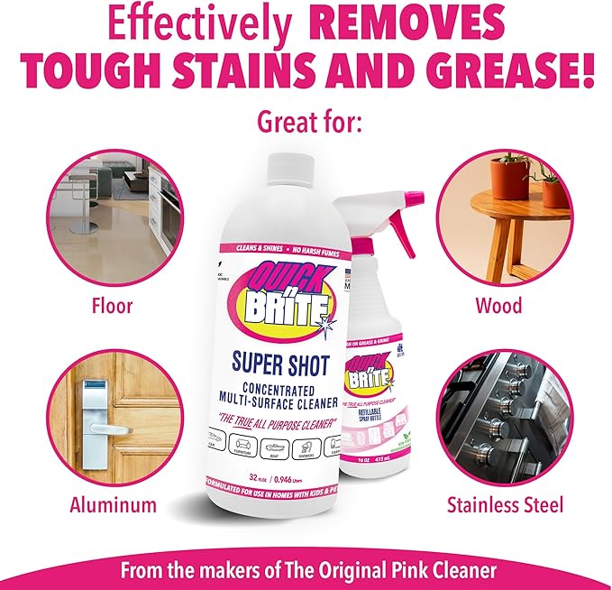 Quick 'n Brite Super Shot Liquid Cleaner True All Purpose Cleaner Concentrated 32 oz