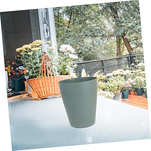 Cabilock Lidless Round Plastic Trash Can Large Capacity Home Office Bedroom Waste Basket