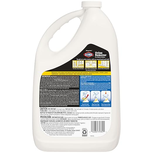 CloroxPro Urine Remover for Stains and Odors Refill 128 Ounces (Package May Vary)
