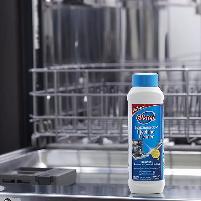 Glisten Dishwasher Magic Machine Cleaner &amp Disinfectant 2-Pack and Cooktop &amp Kitchen Cleaning Pads