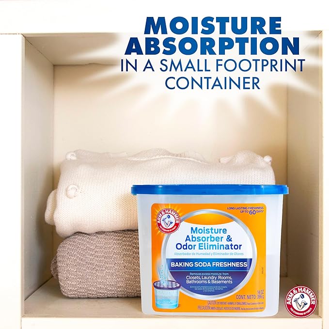 Arm &amp Hammer Fragrance Free Refillable Moisture Absorber and Odor Eliminator 14 oz. Tub