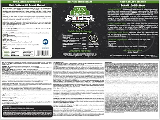 SNiPER Hospital Disinfectant Odor Eliminator &amp All-Purpose Cleaner 32 Ounce Spray and 1 Gallon Bottle Set
