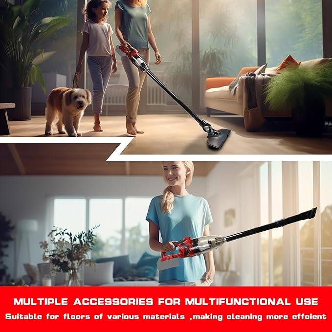 Handheld Vacuum Cleaner 10KPA Powerful Lightweight Cordless Stick Vacuum Cleaner for Hard Floor Carpet Car Cleaning Compatible with Milwaukee M18 Batteries (NO Battery)