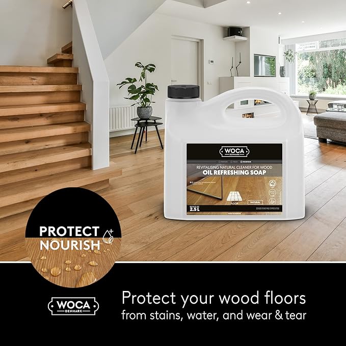 WOCA Oil Refreshing Soap (Oil Refresher) Natural 2.5L – Concentrated Cleaner for Oil-Treated Hardwood Floors Furniture Millwork Cutting Boards and Countertops.