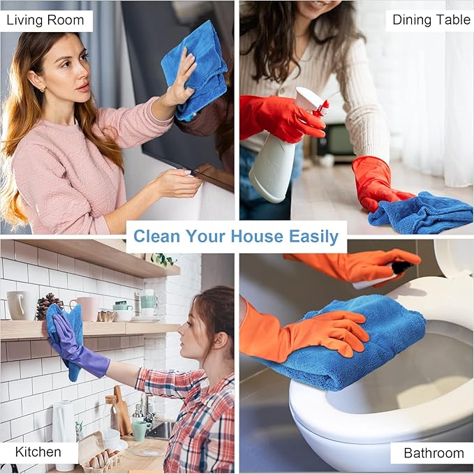 Shimeyao 40 Pcs 16 x 16 Inch Edgeless Microfiber Plush Towels for Cars Detailing Drying Wash Polishing Absorbent Cleaning Cloths 500 GSM(Blue)