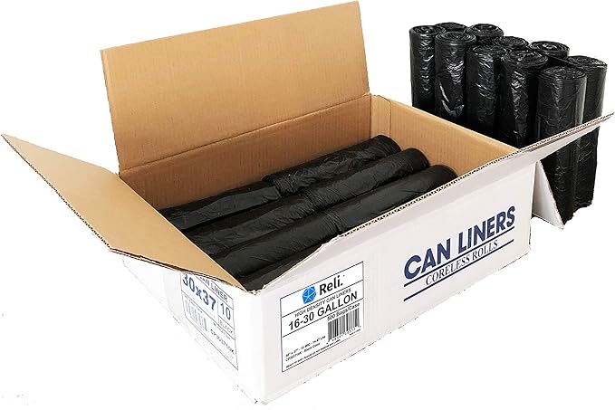 Reli. 6-10 Gallon &amp 16-25 Gallon Trash Bags - 1000 &amp 500 Count Bundle