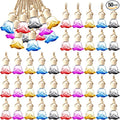 BBTO 50 Pcs Hanging Car Air Freshener Diffuser Bottles Empty Glass Perfume Bottle Pendant for Essential Oil (Colorful Rose)