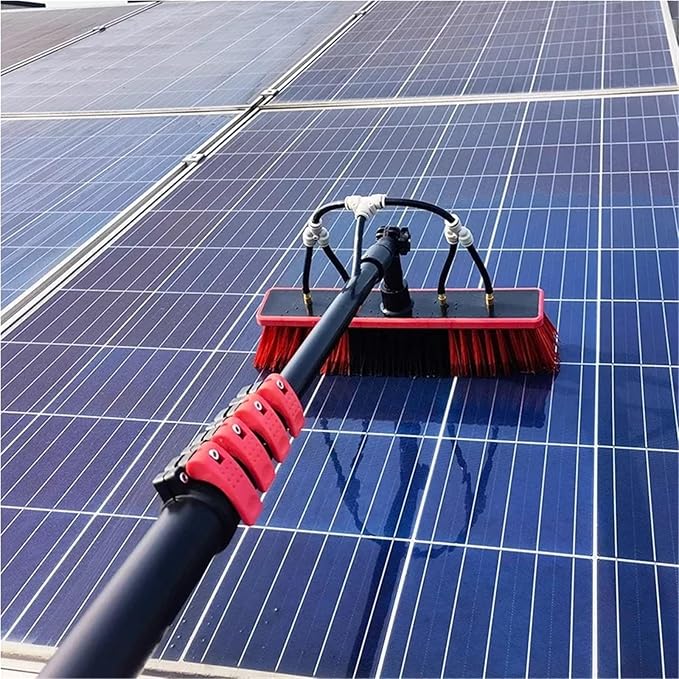 Solar Panel Cleaning Brush Window Cleaning Pole Water Supply Brush Kit 10.8m Telescopic Solar Panel ToolWater Fed Pole