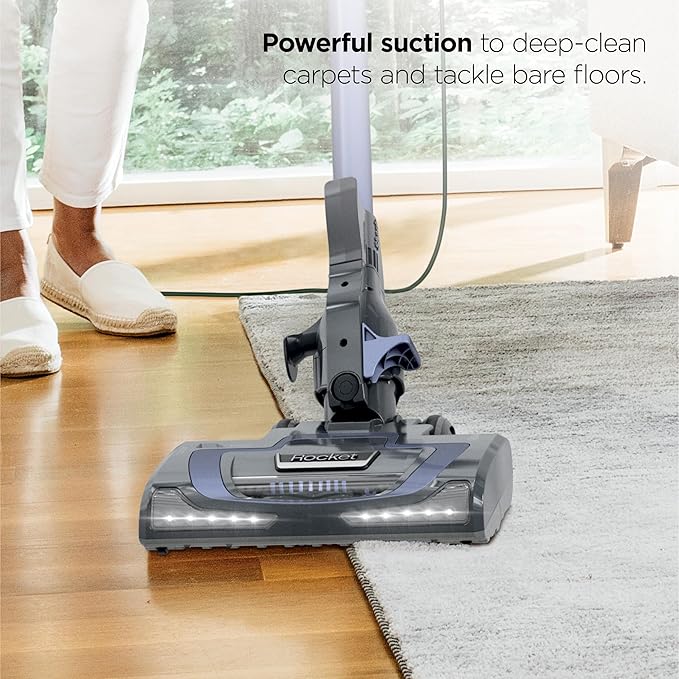 Shark Rocket Pro DLX | Corded Stick Vacuum | Removable Hand Vacuum Advanced Swivel Steering XL Dust Cup Capacity | Crevice Tool Upholstery Tool &amp Anti-Allergen Dust Brush | Gold | HV371GD