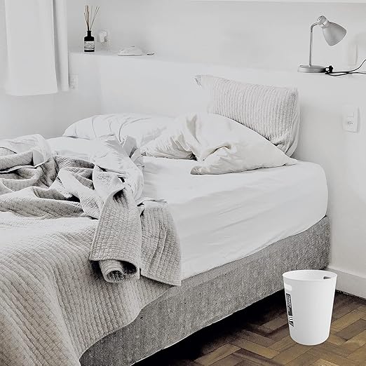 4 Pack Small Trash Can for Bathroom - 3 Gallon/12-Liter Wastebasket Round Plastic Garbage Container Bin for Bedroom Office White.