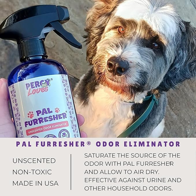 Pet Urine Odor Eliminator &amp Deodorizer – Percy Loves Pal Furresher 16 oz Unscented for Dogs Cats and Home