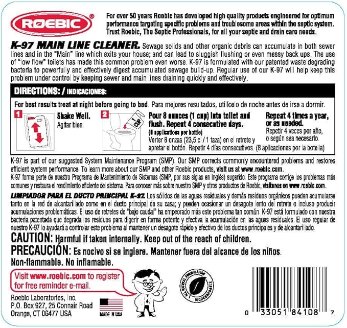 Roebic K-97-H-6-CON 64-Ounce Main Line Cleaner
