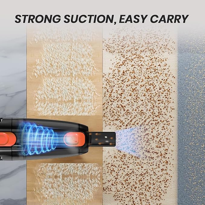 Candy Corded Stick Vacuum Cleaner Powerful Suction Handheld Vacuum with One-Click Dust Disposal 3-in-1 Use for Hard Floor Ceramic Tile 0.8 Liters Capacity Easy Clean