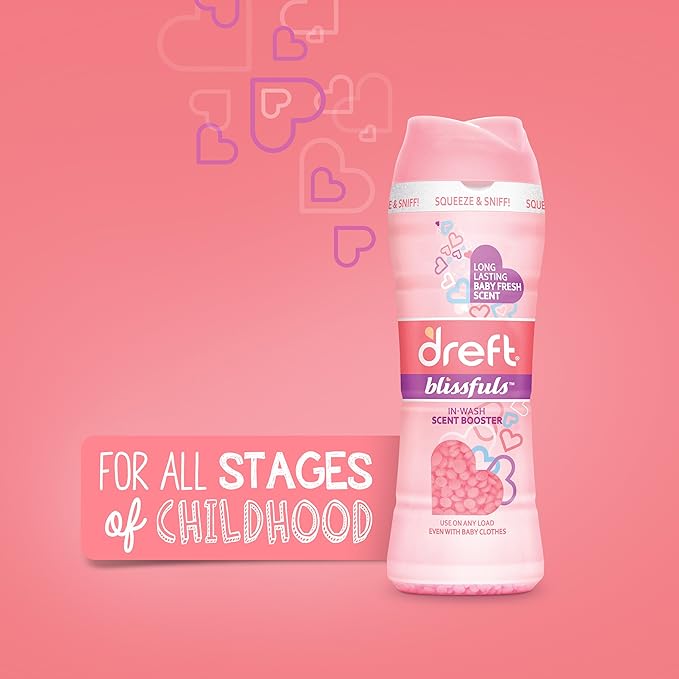 Dreft Blissfuls Laundry Scent Booster Beads For Washer Baby Fresh 10 Oz  4 Count