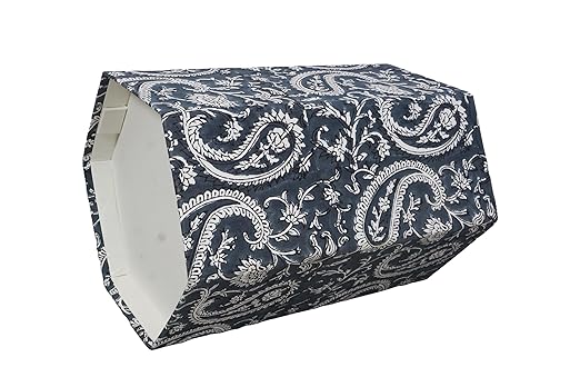 Generic 3.3 Gallon Cotton Hand Block Printed Paper Waste Basket |Small Decorative Trash Can for Housewarming Gifts in Living Room Bedroom Bathroom | Eco-Friendly Plastic-Free (1 DARK BLUE MUKAT)