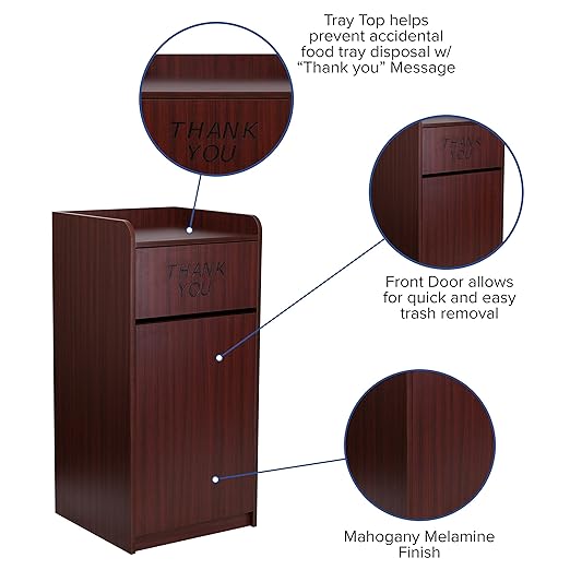 EMMA + OLIVER Wood Tray Top Receptacle in Mahogany
