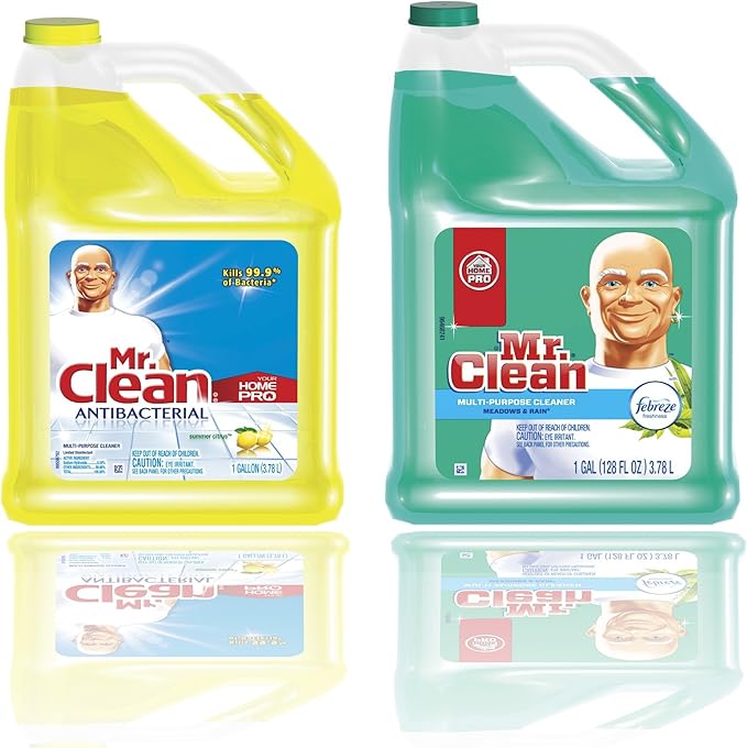 Mr Clean Liquid All Purpose Cleaner Home Pro with Febreze Meadows and Rain 128 Oz(Pack of 4)