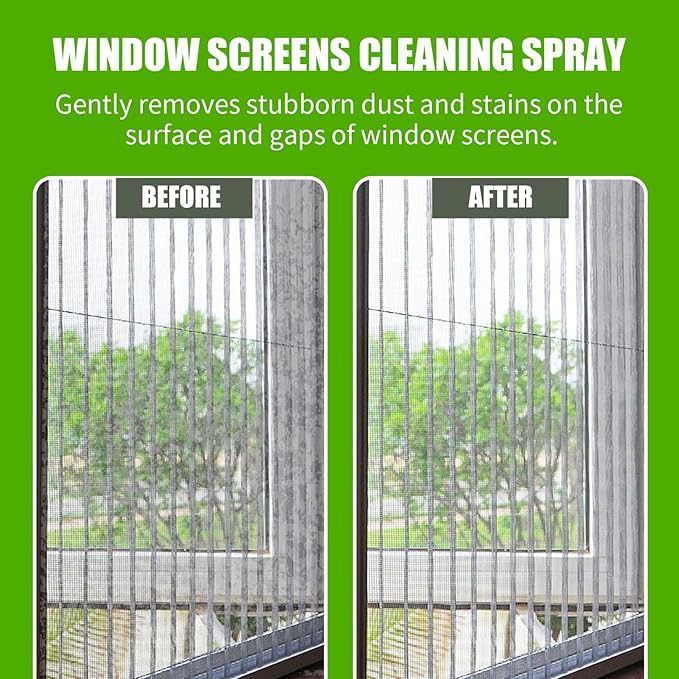 Powerful Window Screen Cleaning Foam Spray - Quick-Dissolve Dust Remove Grease &amp Odors Leaves Windows Sparkling(3PCS)