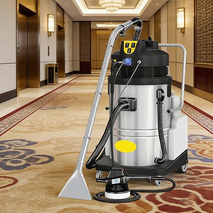 Multi-Surface Commercial Carpet Cleaning MachinePortable Extractor for Wet &amp Dry CleaningNon-slip Handlefor Carpets Sofa Curtain Auto InteriorIncludes 6 Specialized Attachments 30L
