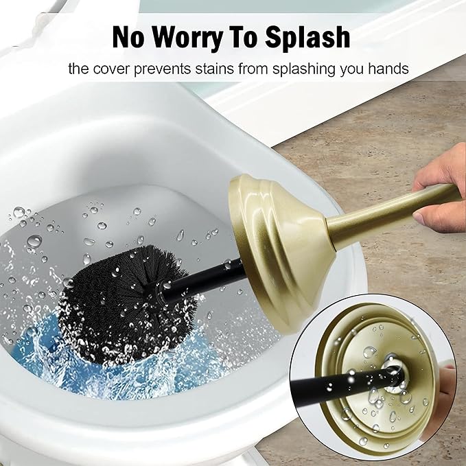 Vince Camuto Toilet Bowl Brush with Holder Durable Bathroom Cleaning Tool Modern Design for Easy Toilet Maintenance Bathroom Cleaner Brush for Efficient Cleaning and Hygiene