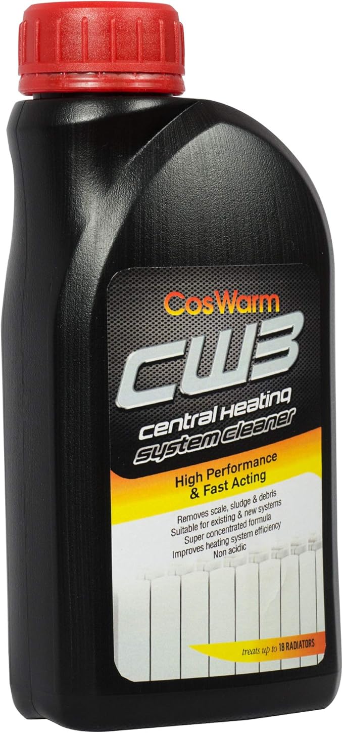 CW3 Central Heating System Cleaner | Treats Up To18 Radiators | Boiler Radiator &amp Pipe System Cleaning &amp Descaling Solution | Cleans &amp Removes Rust Debris Scale Sludge | Underfloor