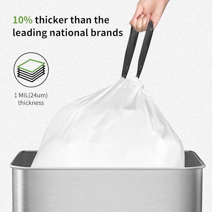 REION Trash Bags Spring Mist (Jasmine Blend) | Tear-Resistant and Odor-Suppressant | Ideal for Home and Kitchen garbage can | Household Essentials | Tall Kitchen bags with drawstring | 13 Gallon 50 ct