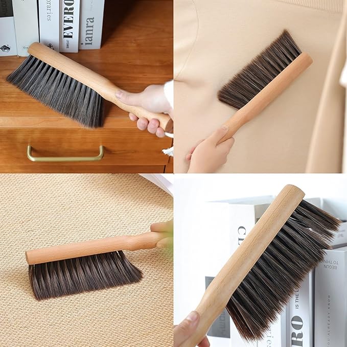 Bench Brush Encrypted Bristles for Long Life Hand Broom Extended Handle for Easy Holding Drafting Brush with Portable Hanging Hole