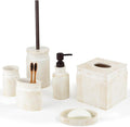 Creative Scents Rustic Luxe Bathroom Accessory Set - 6 Piece Modern Bathroom Sets Accessories Features: Toilet Brush and Holder Tissue Cover Soap Dispenser Toothbrush Holder Soap Dish &amp Tumble