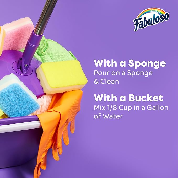 Fabuloso 2X Multi-Purpose Cleaner No Rinse Floor Cleaner Long-Lasting Freshness Tropical Spring Scent 56 fl oz