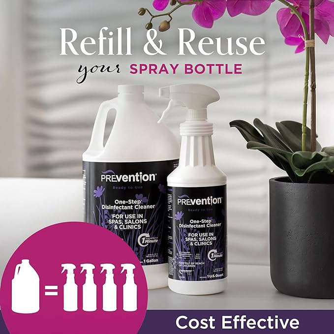 Prevention Ready-To-Use Disinfectant Cleaner – Surface Disinfecting &amp Cleaning Solution for Salons Spas Clinics – Hospital Grade Gallon Refill – 1 Gallon (1 Pack)