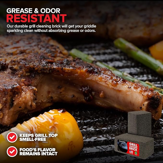 Stock Your Home Grill Cleaning Brick (12 Pack) Heavy Duty Pumice Stone for Flat Tops and Griddles Blackstone Griddle Cleaner Non-Scratch Grill Block