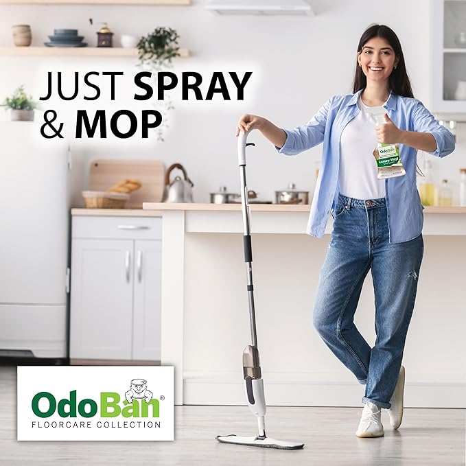 OdoBan Ready-to-Use Luxury Vinyl Floor Cleaner Streak Free and Neutral PH Formula Made in the USA Scentless 32 Oz Spray 2-Pack