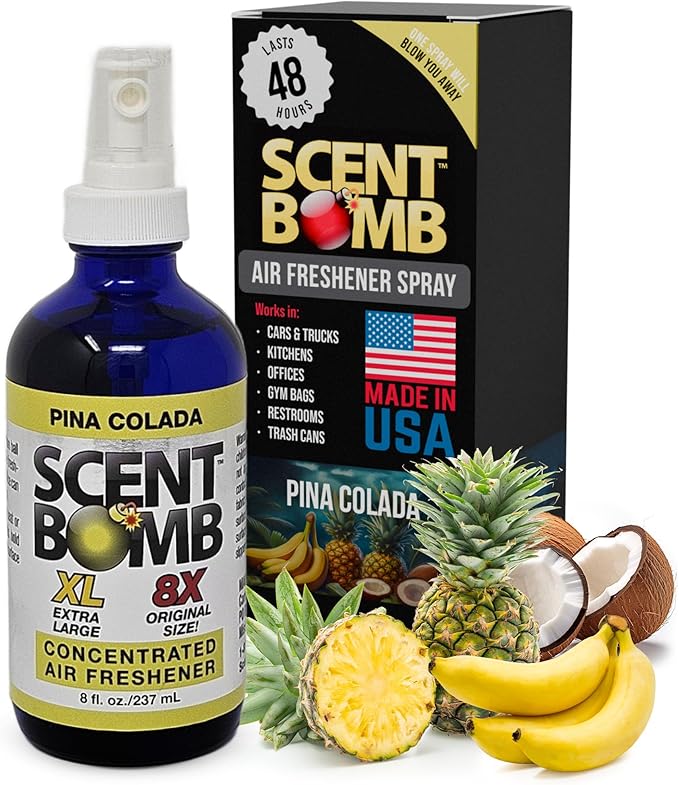 Scent Bomb Pina Colada Air Freshener Spray Long-Lasting Odor Eliminator for Home &amp Car