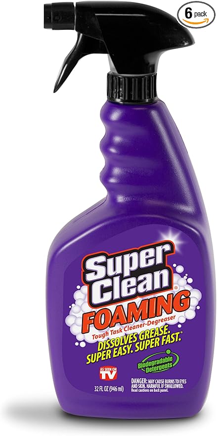 SuperClean Foaming Cleaner Degreaser Industrial Strength Biodegradable and Phosphate Free 6 Pack (192 Ounces)