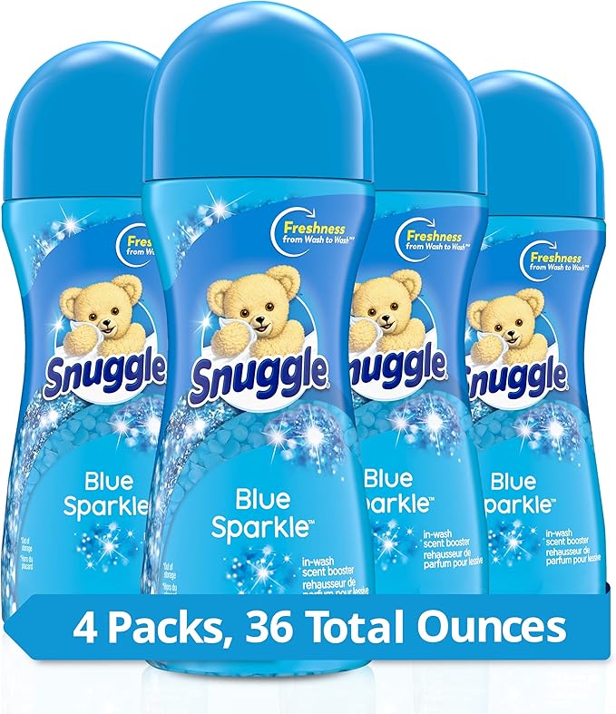 Snuggle Scent Shakes in-Wash Scent Booster Beads Blue Sparkle 9 Ounce (Pack of 4)