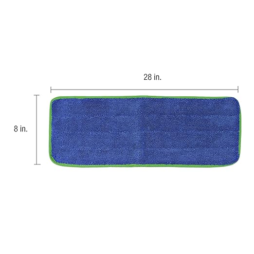 CleanAide All Purpose Super Absorbent Mega Microfiber Mop Pads for 24 Mop Plate Machine Washable Traps Dust Dirt &amp Pet Hair Reusable for Home &amp Commercial Cleaning 28x8 6-Pack Green