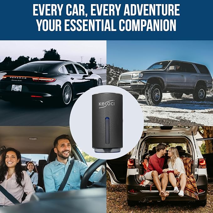 2 Smart Car Air Freshener Diffusers – Rechargeable Auto Scent Device Set with 12 Refills – Anti-Leak System 3 Spray Modes &amp Motion Sensor Auto On/Off