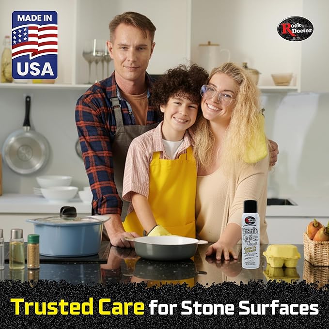 Rock Doctor Granite &amp Quartz Cleaner Spray 18 oz. Can Cleans Tile Marble Kitchen Countertop and Natural Stone Surfaces Streak-Free Shine - Pack of 4