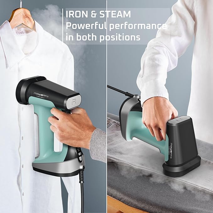 Rowenta Handheld Steamer for Clothes Pure Force 2in1 Steamer &amp Iron 1875W Vertical/Horizonal Steaming &amp Ironing Lightweight Auto-off XL power 1875 Watts DR8822