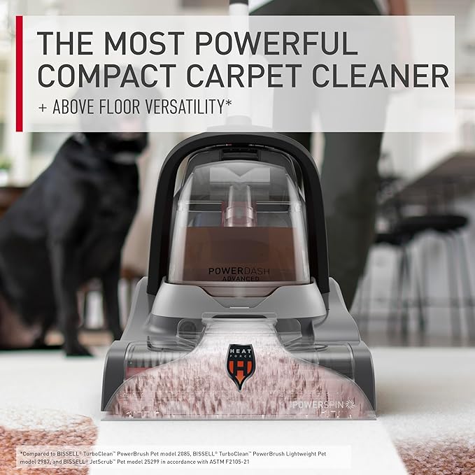 Hoover PowerDash Pet Advanced Compact Carpet Cleaner Machine with Above Floor Cleaning Lightweight Carpet Shampooer Machine Pair with a Hoover Carpet Cleaner Solution for a Bright Refreshed Home