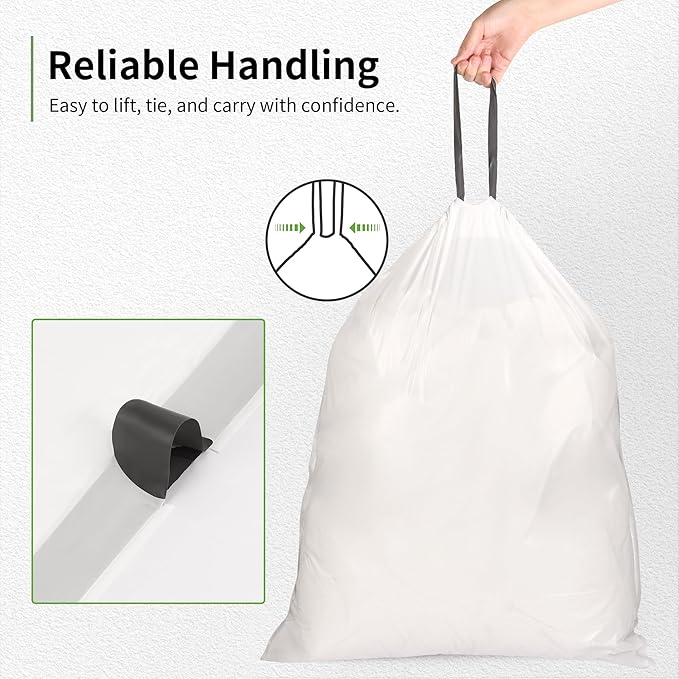 REION Trash Bags Spring Mist (Jasmine Blend) | Tear-Resistant and Odor-Suppressant | Ideal for Home and Kitchen garbage can | Household Essentials | Tall Kitchen bags with drawstring | 13 Gallon 50 ct