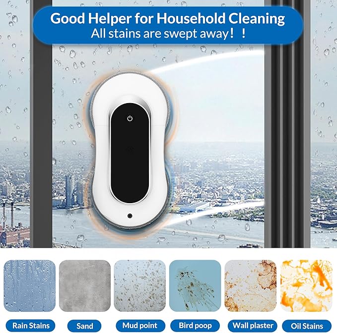 Automatic Window Cleaner Robot With Dual Water SpraySmart Window Cleaning Washer Machine With 3000pa Suction&ampAI Path PlanningPerfect Windows Cleaning Robot For HighRise Windows Tiles And Glass