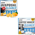 ACTIVE Disposal Cleaner and Coffee Maker Cleaner Tablets - Includes 24ct Disposal Cleaning Tabs and 24ct Coffee Machine Tabs