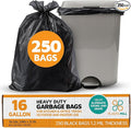 PlasticMill Heavy Duty Trash Bags - Black Garbage Bags - Plastic Trash Bags - Kitchen Bathroom Office Garbage Bags Trash Can Liners - 12-16 Gallon 1.2 Mil 24x31 (250-Count)