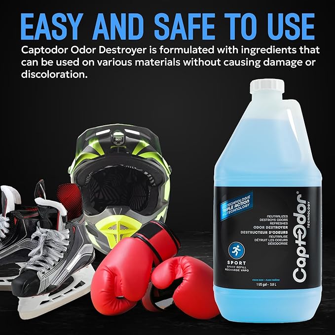 Sports Odor Destroyer Spray (1 x Gallon / 3.8L) Sports Gear Odor Eliminator &amp Deodorizer Spray - Neutralizer &amp Refresher Spray For Protective Equipment Sportswear &amp Outdoor Gear