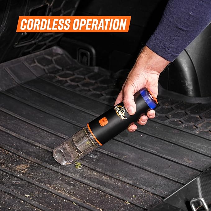 Armor All AA07V2 0901 Cordless Car Vacuum Handheld Mini Vacuum Cleaner for Car Interior Home Orange