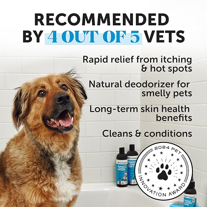 Pet Honesty Restore + Soothe 2 in 1 Shampoo + Conditioner for Sensitive Skin for Dogs &amp Cats - Dog Skin and Coat Supplement - Soothes Itching Irritation and Hot Spots (Coconut) - 16oz