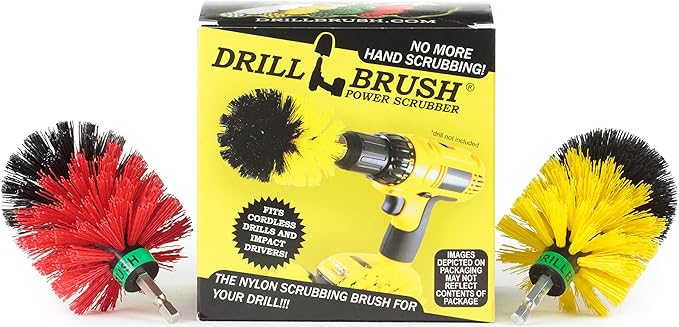 Mini Size Tub and Tile and Grout Power Scrubber Kit Medium and Stiff Brushes