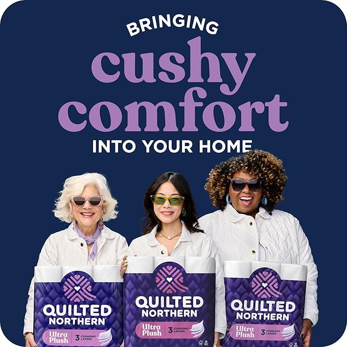 Quilted Northern Ultra Plush Toilet Paper 24 Mega Rolls = 96 Regular Rolls 3X Thicker* 3 Ply Soft Toilet Tissue